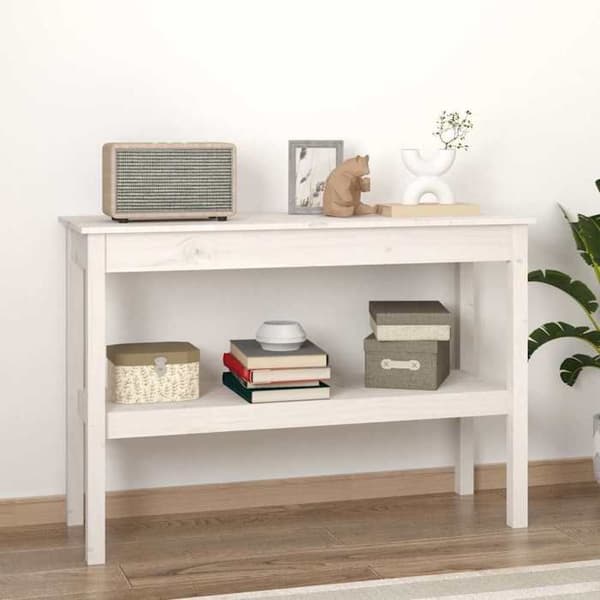 Maison Exclusive - Konsolbord Hvid 110x40x75 cm Solid fyrretræ