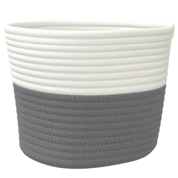 Maison Exclusive - Förvaringskorgar 2 st grå och vit Ø24x18 cm bomull Grå och vit
