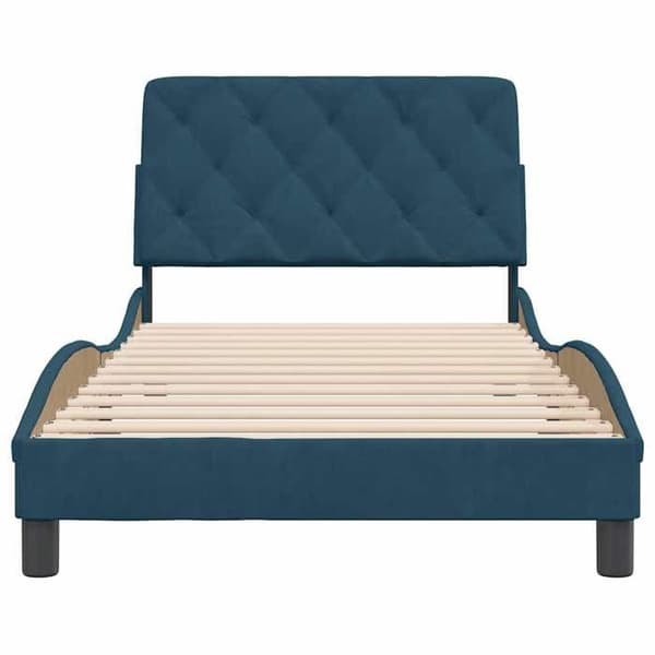 Maison Exclusive - Sängram utan madrass blå 100x200 cm sammet