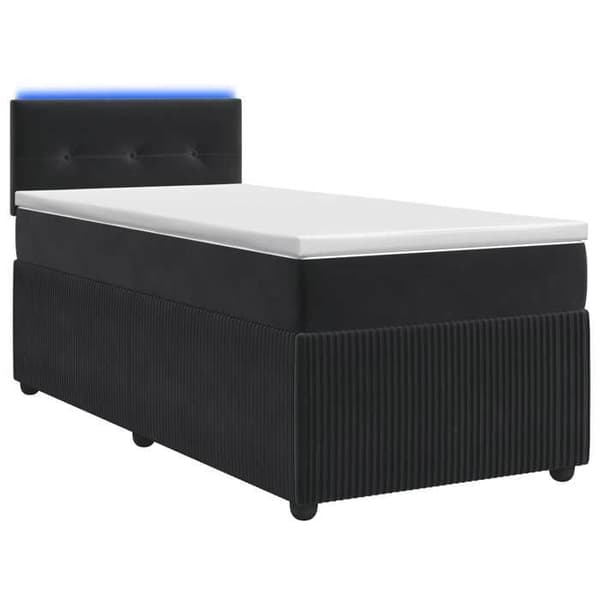 Maison Exclusive - Boxspring-sänky mustalla patjalla 90 x 190 cm Sametti