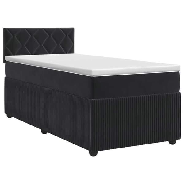 Maison Exclusive - Boxspring-sänky mustalla patjalla 100 x 200 cm Sametti