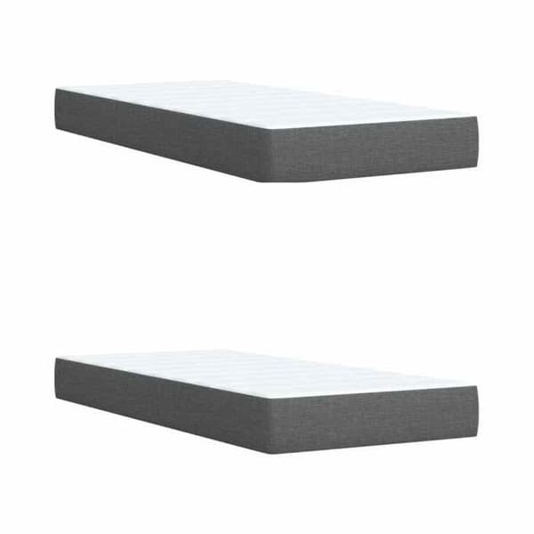 Maison Exclusive - Boxspring seng med madras Mørkegrå 200 x 200 cm Stof