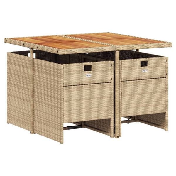 Maison Exclusive - Puutarhakalusteryhmä tyynyillä 5 kpl Beige polyrottinki beige