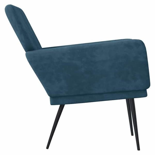 Fåtölj - EXKLUSIV HEM - 62x79x79 cm - Sammet - Blå - Metallstruktur Blå