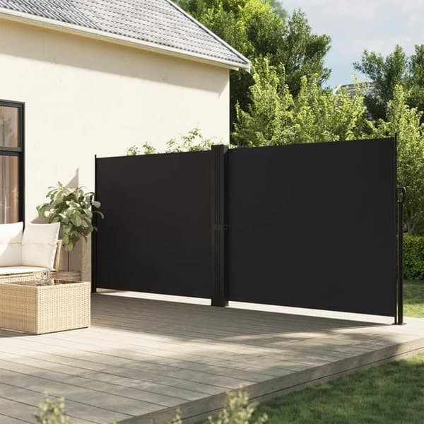 Maison Exclusive - Sort udtrækkelig sideafdækning 160x1000 cm
