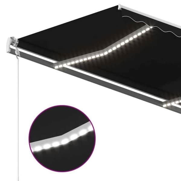 Maison Exclusive - Automatisk markis och vindsensor LED 450x350 cm Antracit antracit
