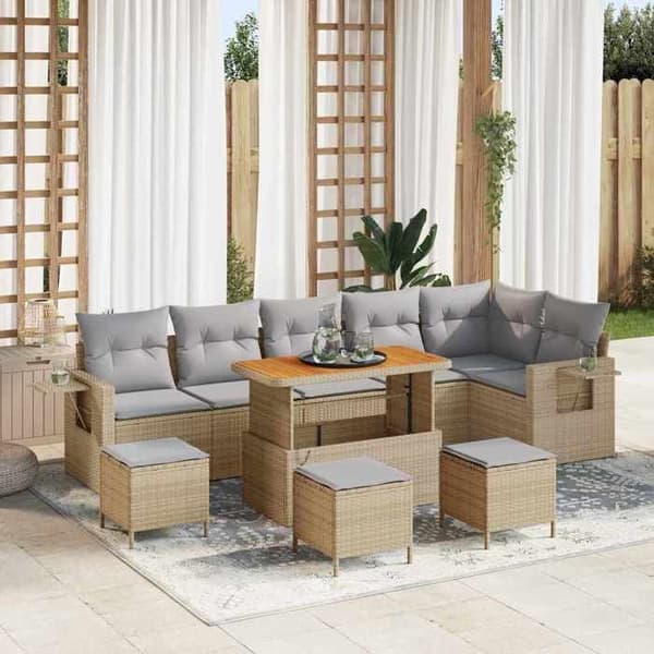 Maison Exclusive - 12 osan puutarhakalustesarja Beige ja Vaaleanharmaa