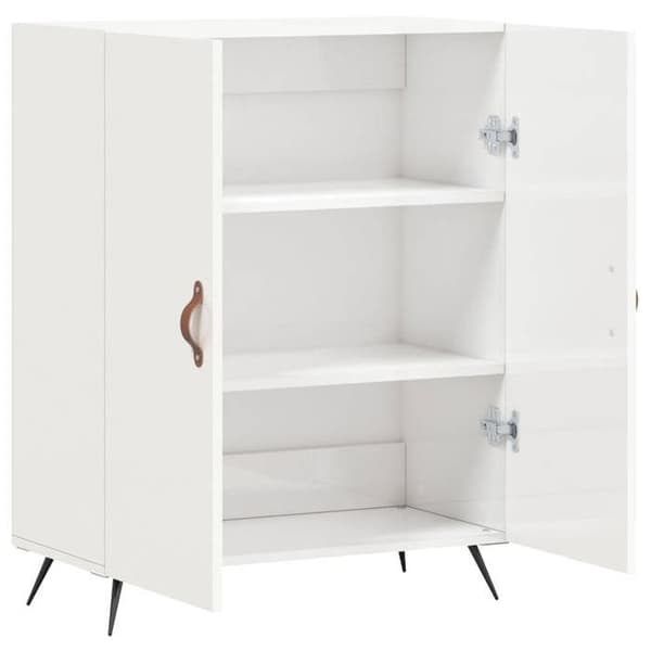 Maison Exclusive - Hvid glans buffet 69,5x34x90 cm Ingeniørtræ Vit