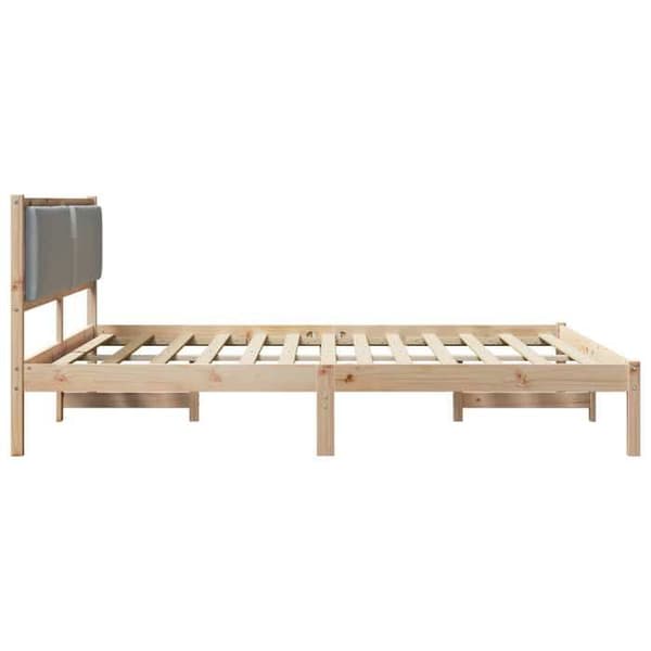 Maison Exclusive - Sängram Ljusgrå 180 x 200 cm Massivt trä