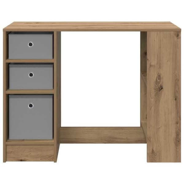 Maison Exclusive - Håndlavet egetræskontor 100 x 40 x 75 cm Ingeniørtræ Ek