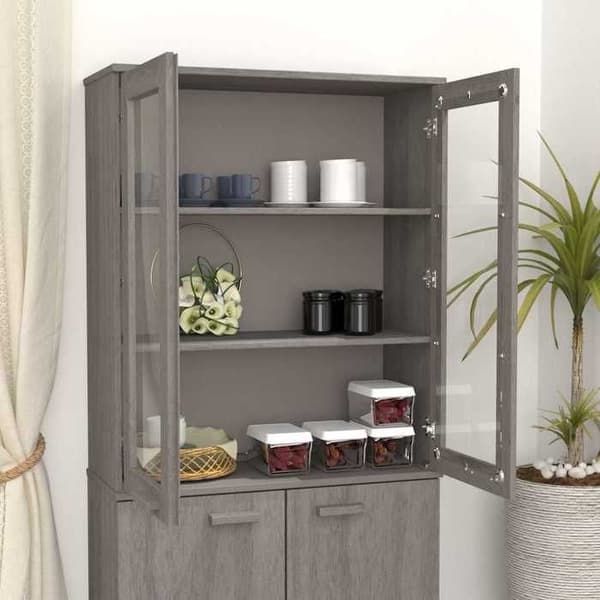 Maison Exclusive - Överdel till buffé HAMAR Ljusgrå 85x35x100 cm Furu