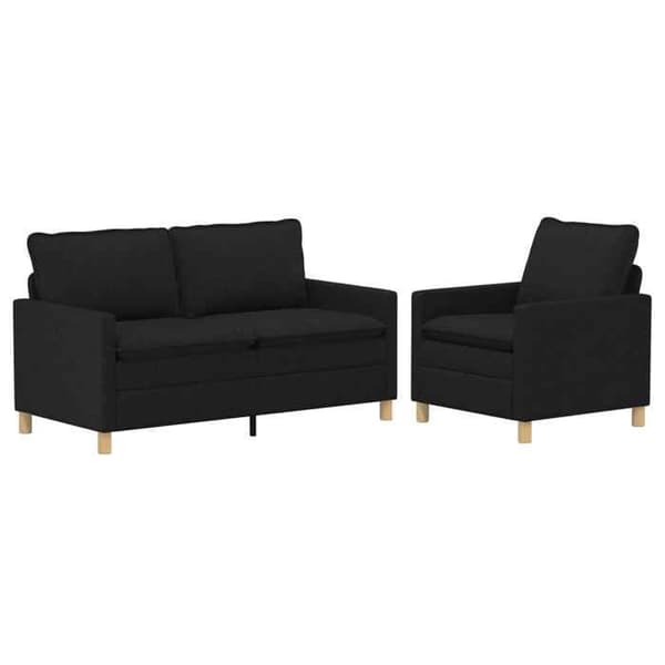 Maison Exclusive - 2-delars Soffset i Svart Tyg