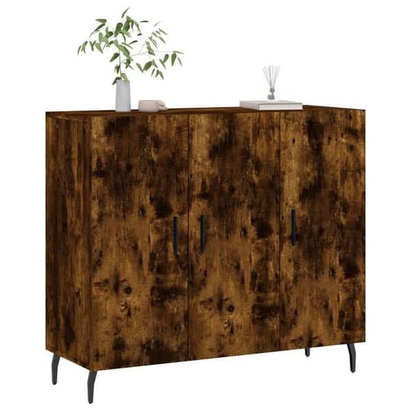 Maison Exclusive - Buffé ek rökig 90x34x80 cm ingenjörsträ