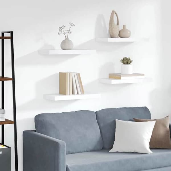 Maison Exclusive - Kelluvat seinähyllyt 4 kpl Valkoinen 50x23,5x3,8 cm MDF Vit