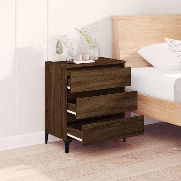 Maison Exclusive - Buffet i brunt egetræ 60x35x70 cm i ingeniørtræ