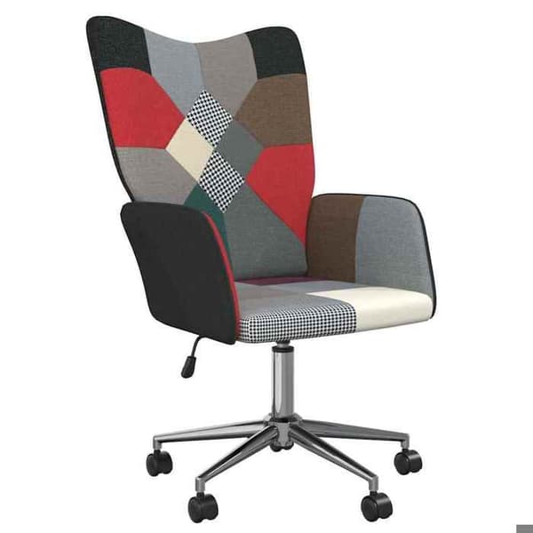 Maison Exclusive - Patchwork-kangas rentoutumistuoli Mörkt lapptäcke