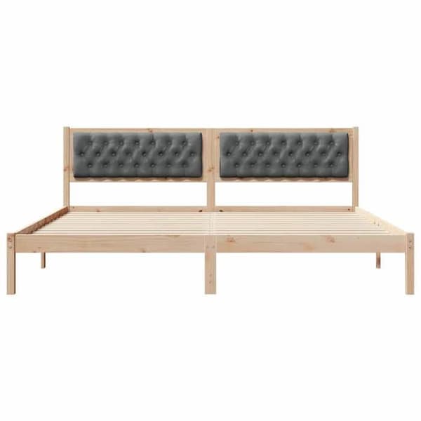 Maison Exclusive - Tummanharmaa sänkykehys 200 x 200 cm Massiivipuu Mörkgrå