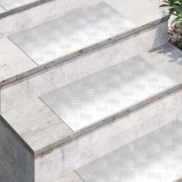 Maison Exclusive - Nez de marche 2 pc 60 x 30 cm Silver Aluminium Rektangulär