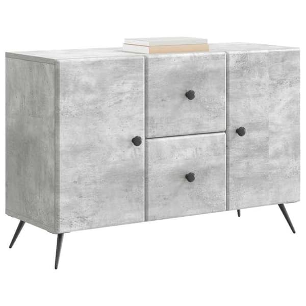 Buffet - EKSKLUSIVT HUS - 89 x 34,5 x 60 cm - Betongrå - LED-belysning - Spånplader Betonggrå