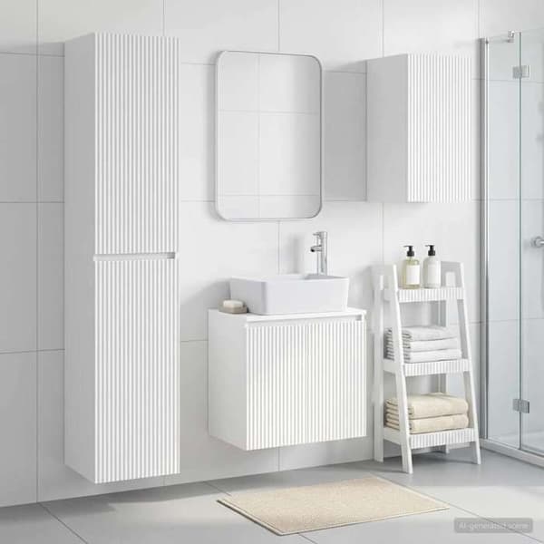 Maison Exclusive - 3 osan kylpyhuonekalustesarja Valkoinen