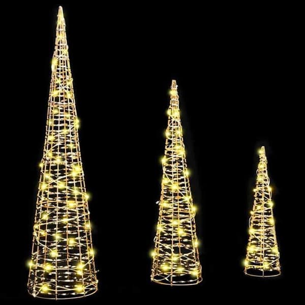 Maison Exclusive - Julgran 3 pc 90 LED Varm vit 20 x 20 x 80 cm PET
