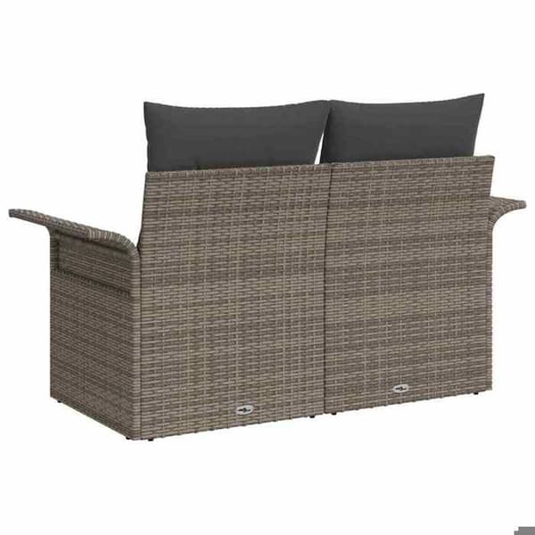Trädgårdsoffan - EXKLUSIVT HUS - 141x62x69 cm - Grå - Polyrotting - Kudde ingår Grå