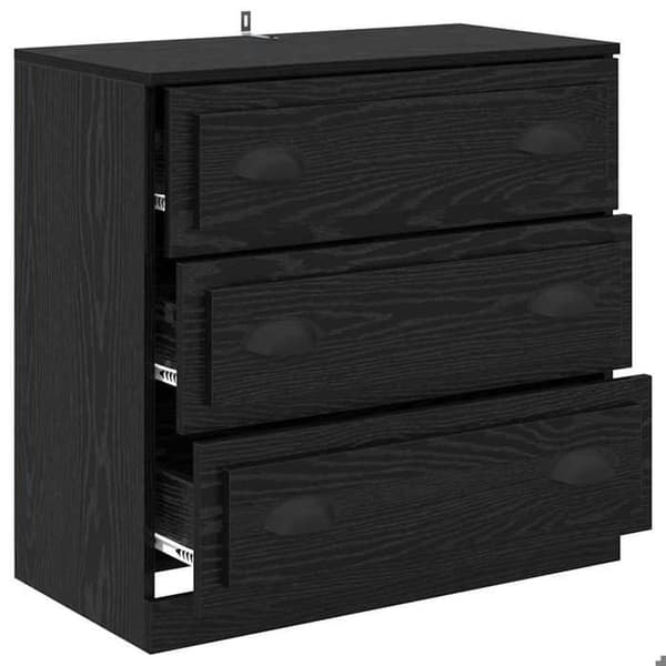 Maison Exclusive - Buffet Sort egetræ 70 x 35,5 x 67,5 cm Ingeniørtræ svart ek