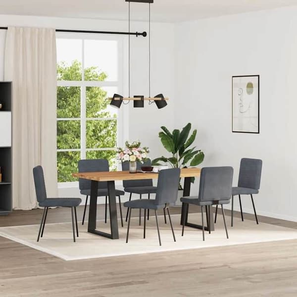 Maison Exclusive - Ruokatuolit 6 kpl tummanharmaata samettia Mörkgrå