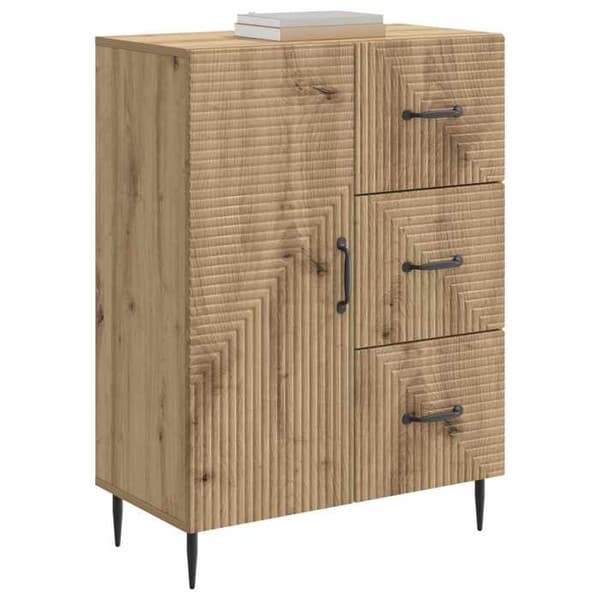 Maison Exclusive - Buffet i håndlavet egetræ 66 x 34,5 x 89,5 cm Ingeniørtræ Ek