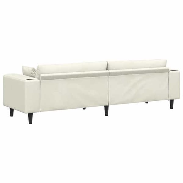 Soffa - EXKLUSIVT HUS - 250x77x76 cm - Krämfärgad sammet - Fjäderkudde - Solid plywood Grädde