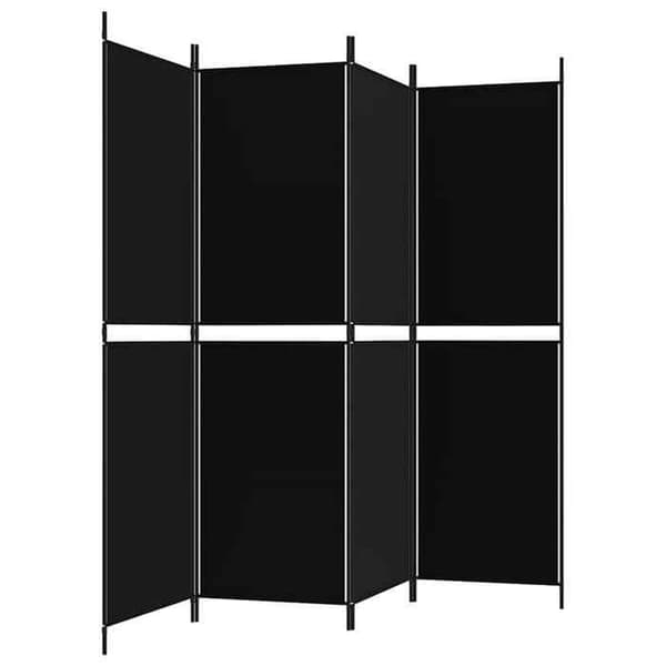 Maison Exclusive - Skillevæg 4 paneler Sort 200x180 cm Stof Svart