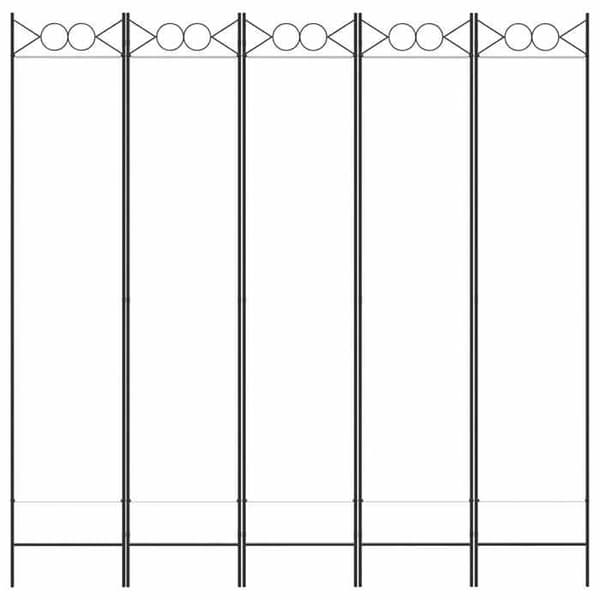 Maison Exclusive - Avskiljande vägg 5 paneler Vit 200x200 cm Tyg