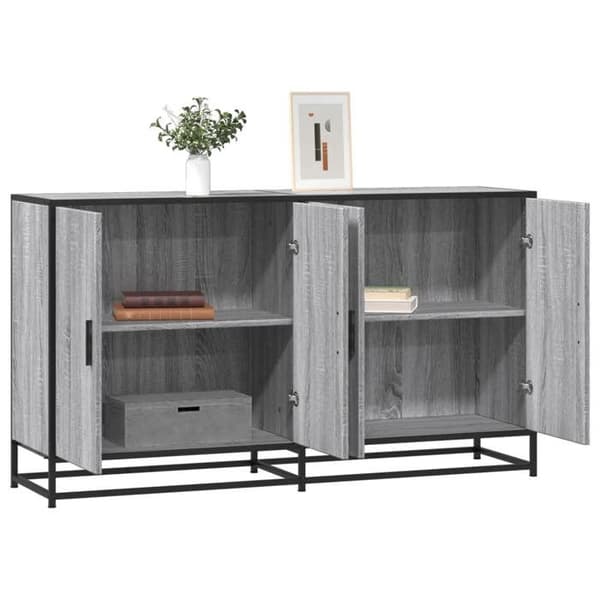 Maison Exclusive - Buffet sonoma grå 134x35x76 cm ingeniørtræ Sonoma grå