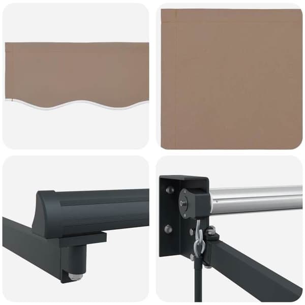 Maison Exclusive - Fällbart tak i taupe 3 x 2,5 m 100% polyester och aluminium
