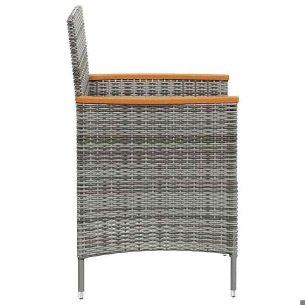 Maison Exclusive - Trädgårdsstolar i set om 2, flätad resin, grå