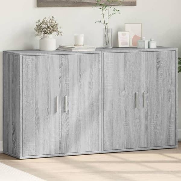 Maison Exclusive - Buffeter 2 stk sonoma grå 60x31x70 cm ingeniørtræ