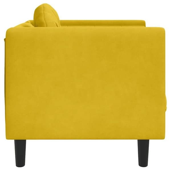 Stol - EKSKLUSIVT HUS - Pude Model - Velour - Gul - Polstret Gul