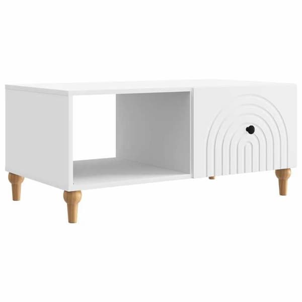Maison Exclusive - Låg bord Vit 90 x 50 x 40 cm Ingenjörsträ Vit