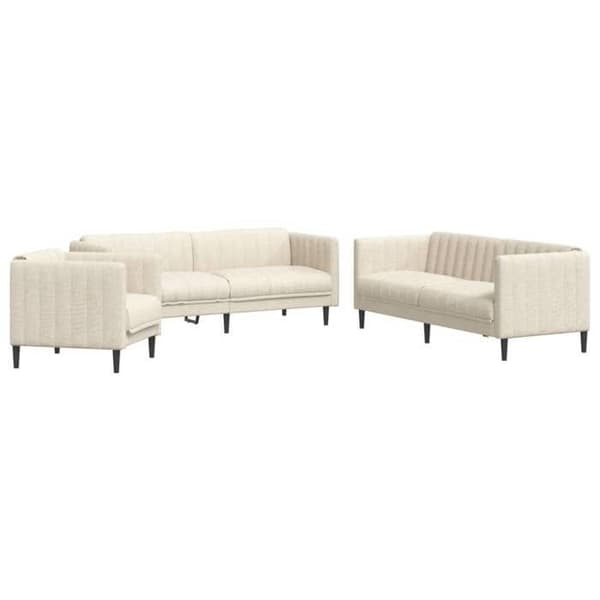 Maison Exclusive - 3-delars soffgrupp i crème tyg