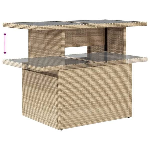 Maison Exclusive - Trädgårdsmöbler med kuddar 9 delar beige flätad resin