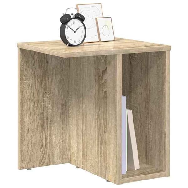 Sido bord - EXKLUSIV HEM - Sonoma ek 2 st - Ingenjörsträ - 37x32x40 cm - Rektangulär Sonoma ek
