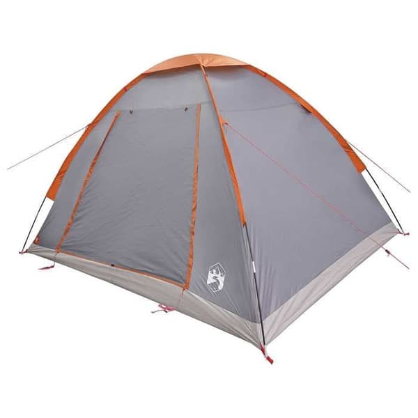 Maison Exclusive - Campingtelt til 4 personer Grå og orange Polyester og Stål