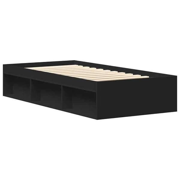 Sengestel - EKSKLUSIV HUS - 90x200 cm - Sort - 6 rum - Lamelseng Svart