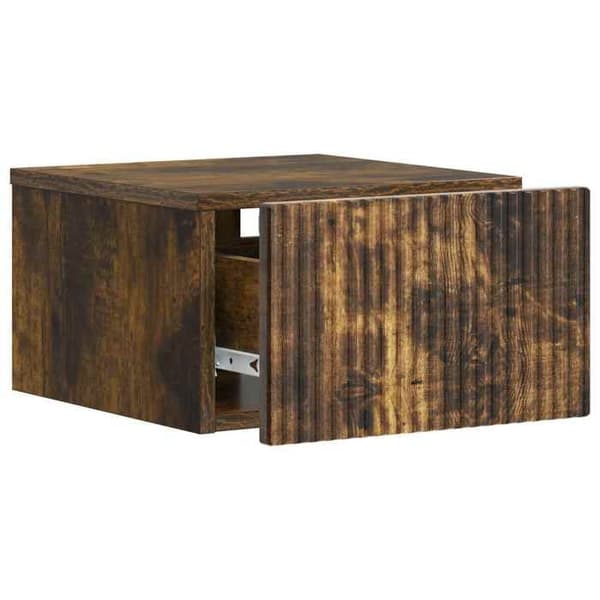 Maison Exclusive - Väggmonterad sängbord i rökig ek 33 x 34,5 x 20 cm