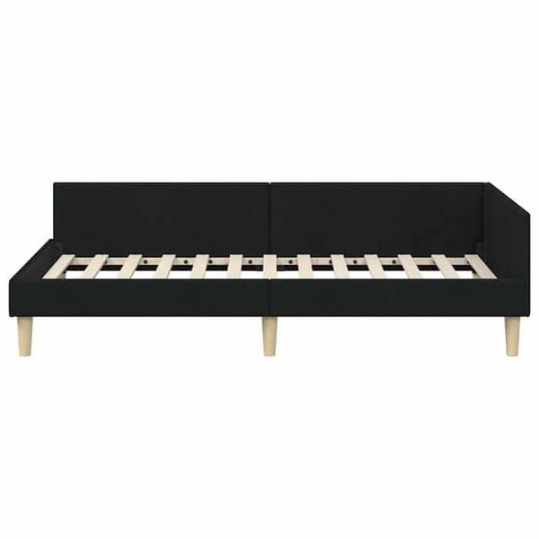 Maison Exclusive - Svart hörnsängram 80 x 200 cm tyg