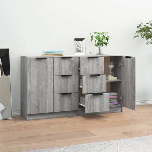 Maison Exclusive - Buffeter 2 stk Sonoma grå 60x30x70 cm Ingeniørtræ Sonoma grå