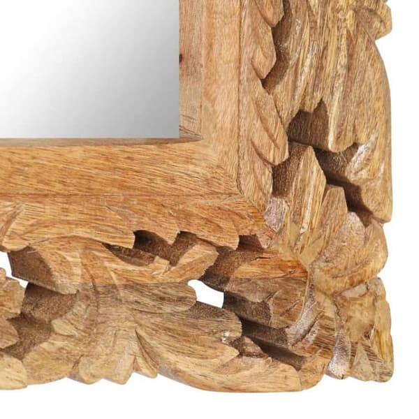 Maison Exclusive - Håndskåret spejl Brun 110x50 cm Mango træ brun
