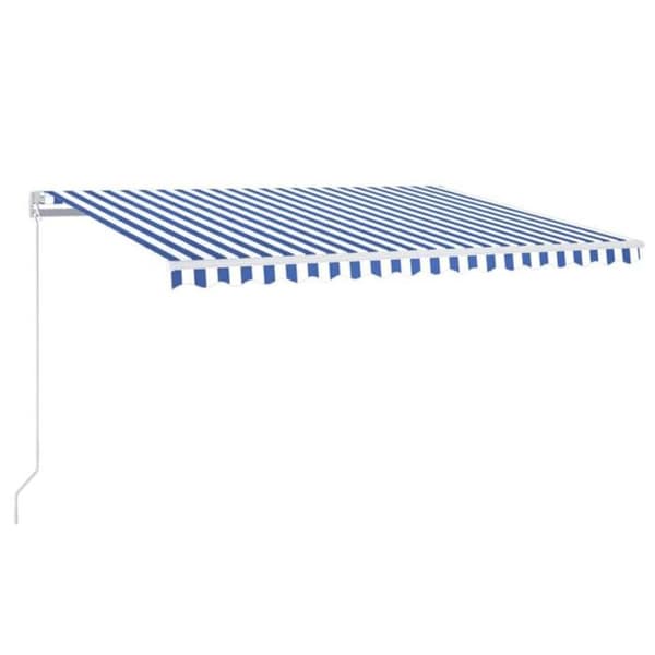 Maison Exclusive - Fällbart tak i blått och vitt 400 × 350 cm Blå och vit