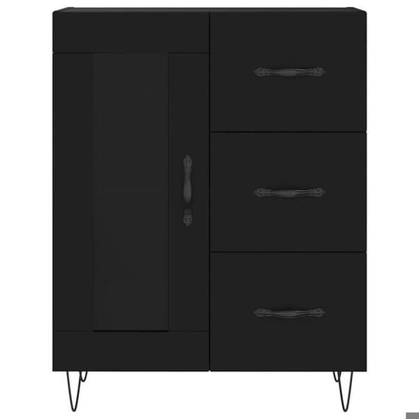 Maison Exclusive - Sort buffet 69,5x34x90 cm ingeniørtræ