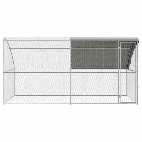 Maison Exclusive - Hönsgård med 1 dörr 2 rum Silver 400x200x200cm
